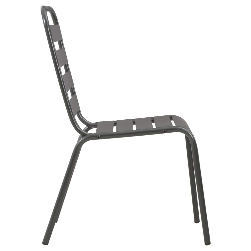 Stackable Outdoor Chairs Set of 2 Steel Gray D7663