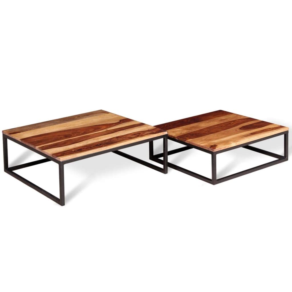 Two Piece Nesting Coffee Table Set Solid Sheesham Wood U638308