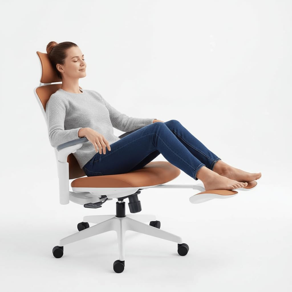 Leather Ergonomic Office Chair with Footrest N60081