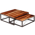 Two Piece Nesting Coffee Table Set Solid Sheesham Wood U638308
