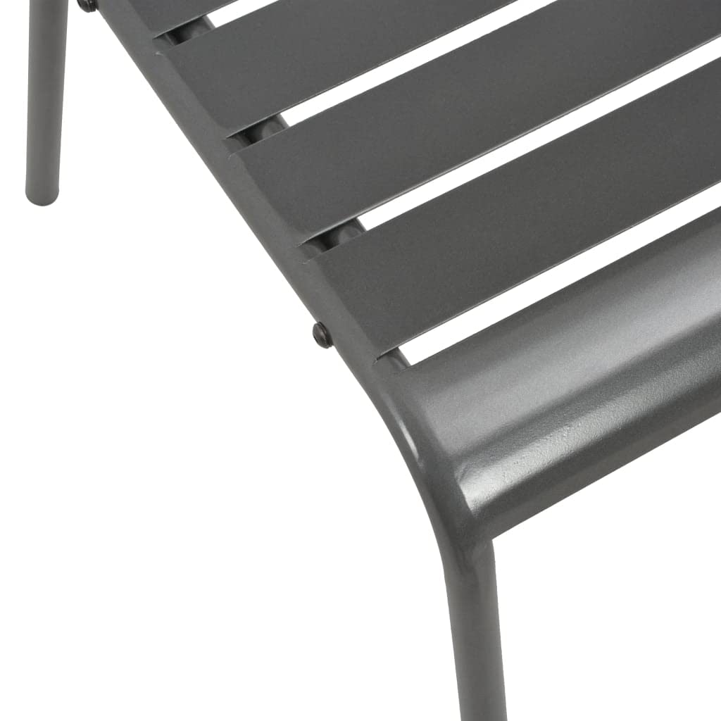 Stackable Outdoor Chairs Set of 2 Steel Gray D7663