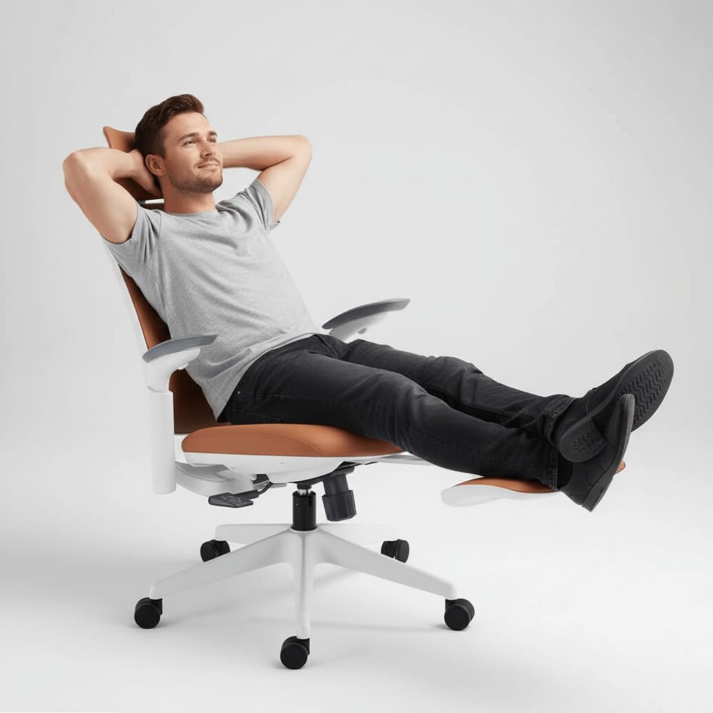 Leather Ergonomic Office Chair with Footrest N60081