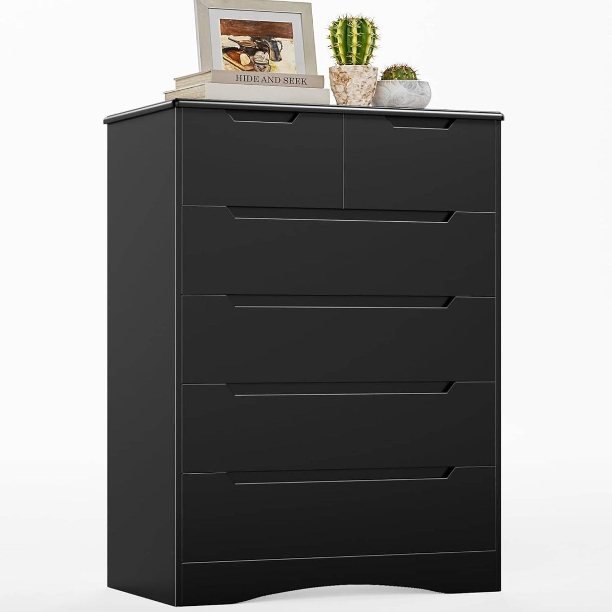 Black 6 Drawer Dresser Y6048