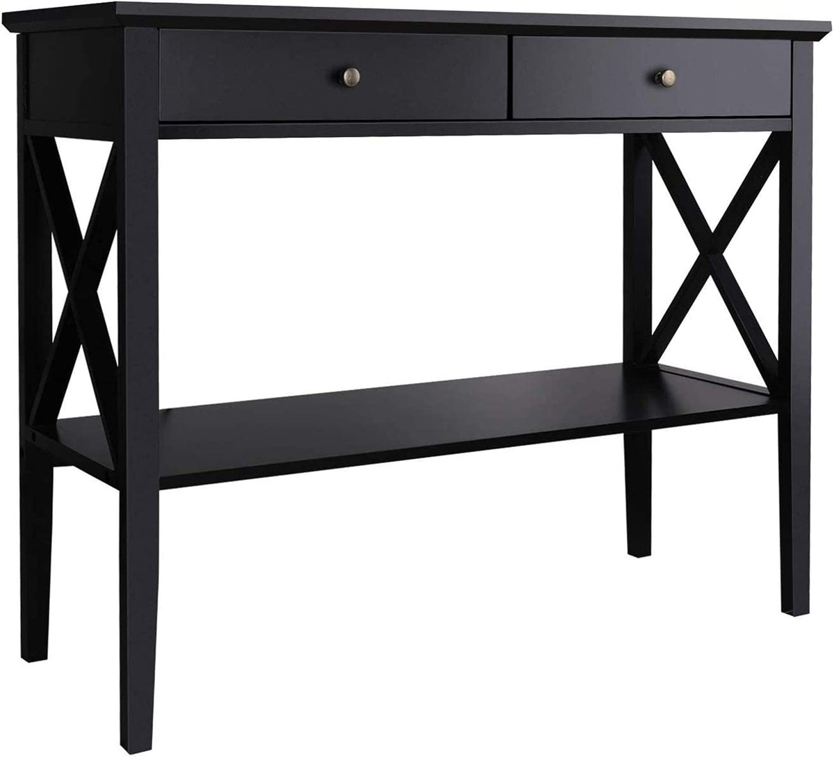 39" Entryway Table with Drawers and Storage Shelf R834