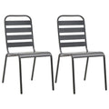 Stackable Outdoor Chairs Set of 2 Steel Gray D7663