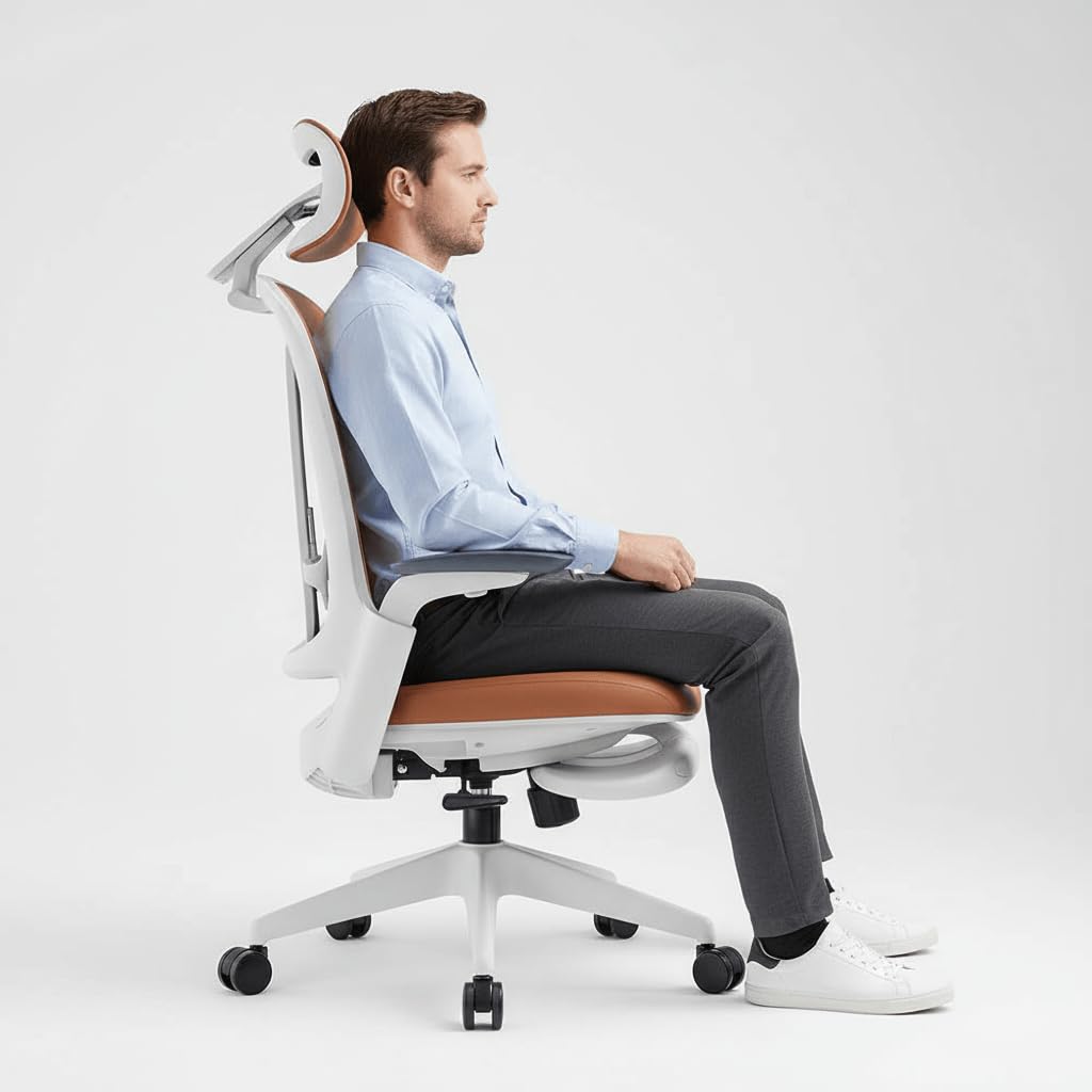 Leather Ergonomic Office Chair with Footrest N60081
