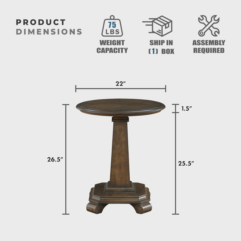 22" Round Wood End Table U957