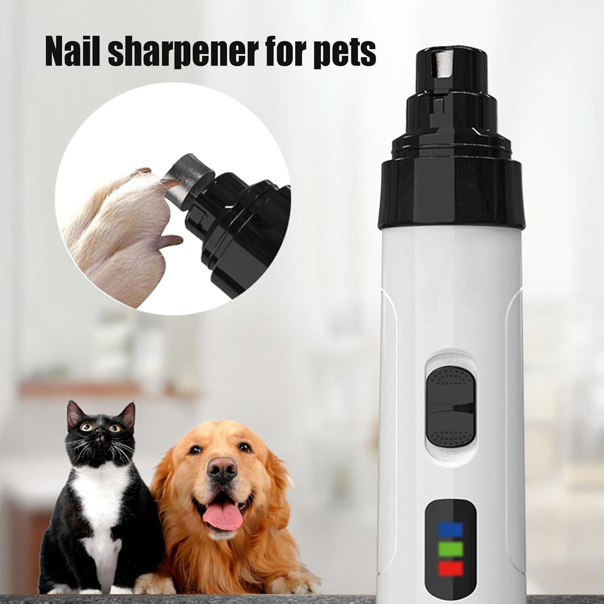Cortador De Uñas Sin Estrés USB Rechargeable Automatic Pet Nail Trimmer A924