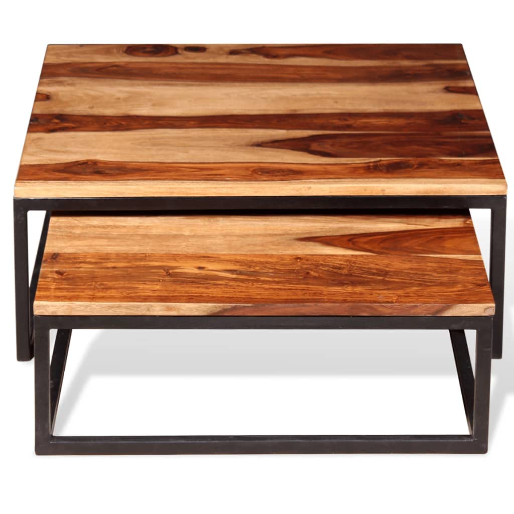 Two Piece Nesting Coffee Table Set Solid Sheesham Wood U638308