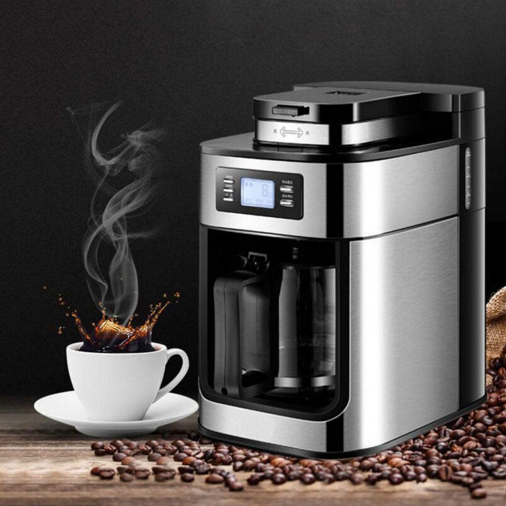 1000W Automatic Stainless Steel Coffee Machine with LCD Display and Coffee Pot R7764