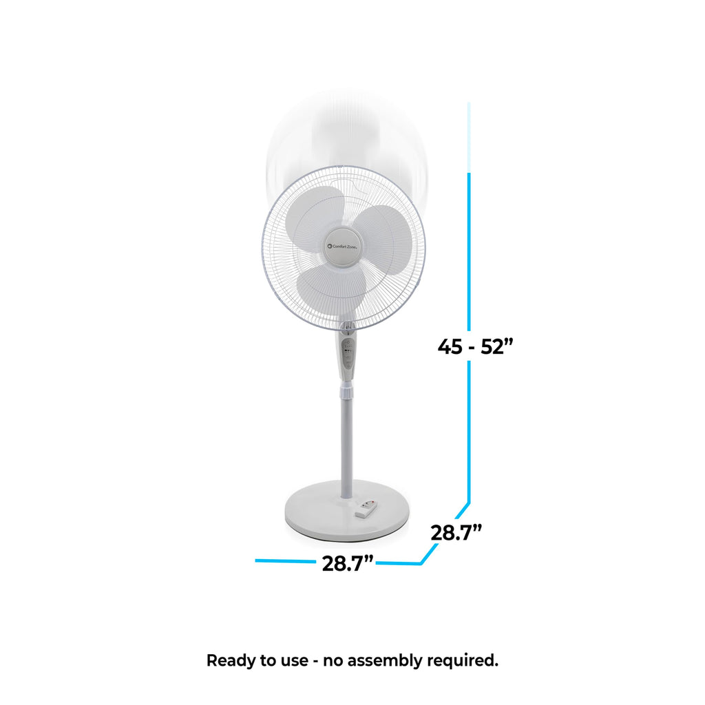 18-Inch Oscillating Pedestal Fan with Remote Control F366