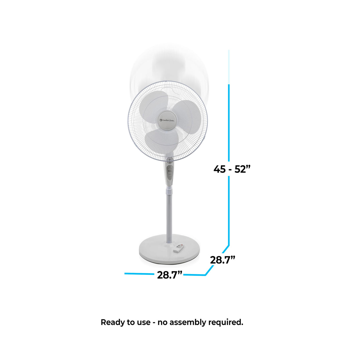 18-Inch Oscillating Pedestal Fan with Remote Control F366