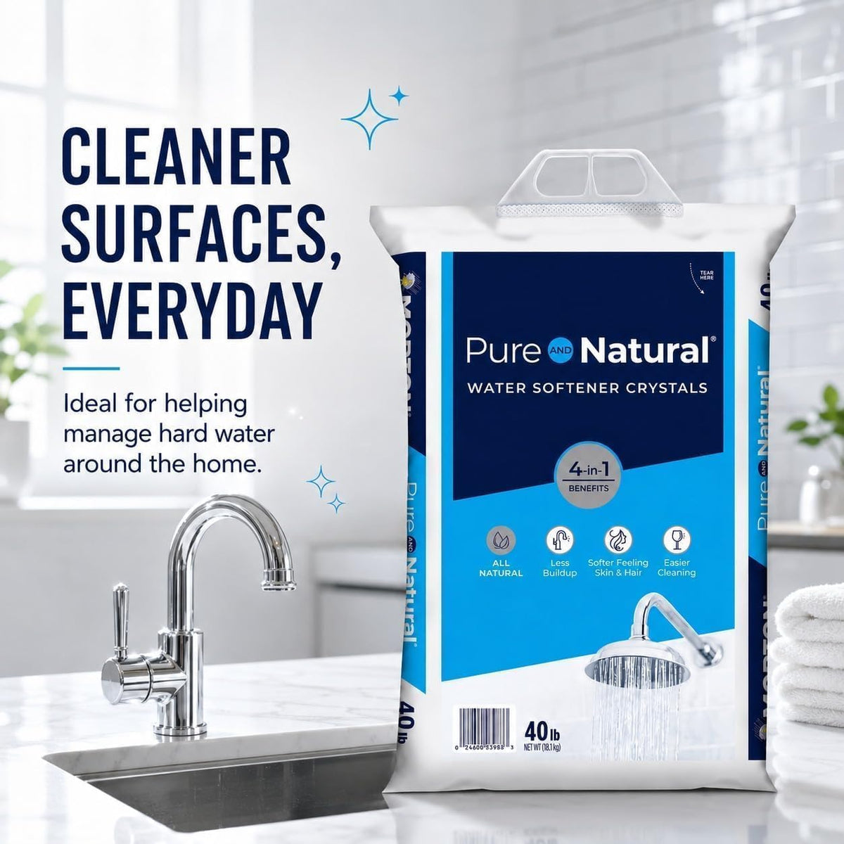 40 lb Pure Natural Salt Crystals Pack of 2 R261