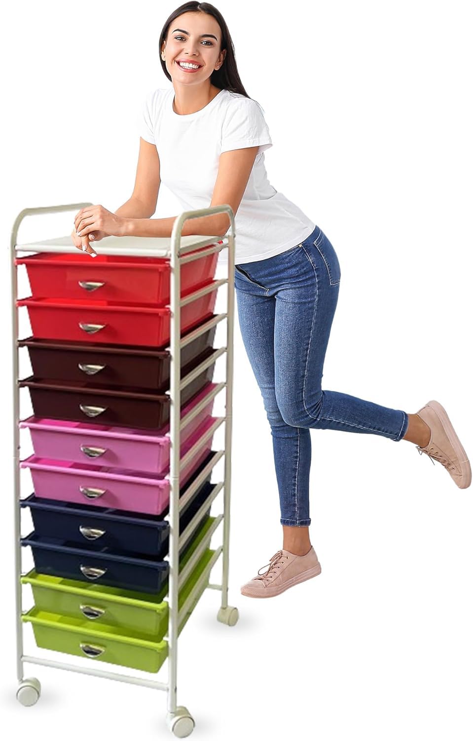 10 Drawer Rolling Storage Organizer V2945
