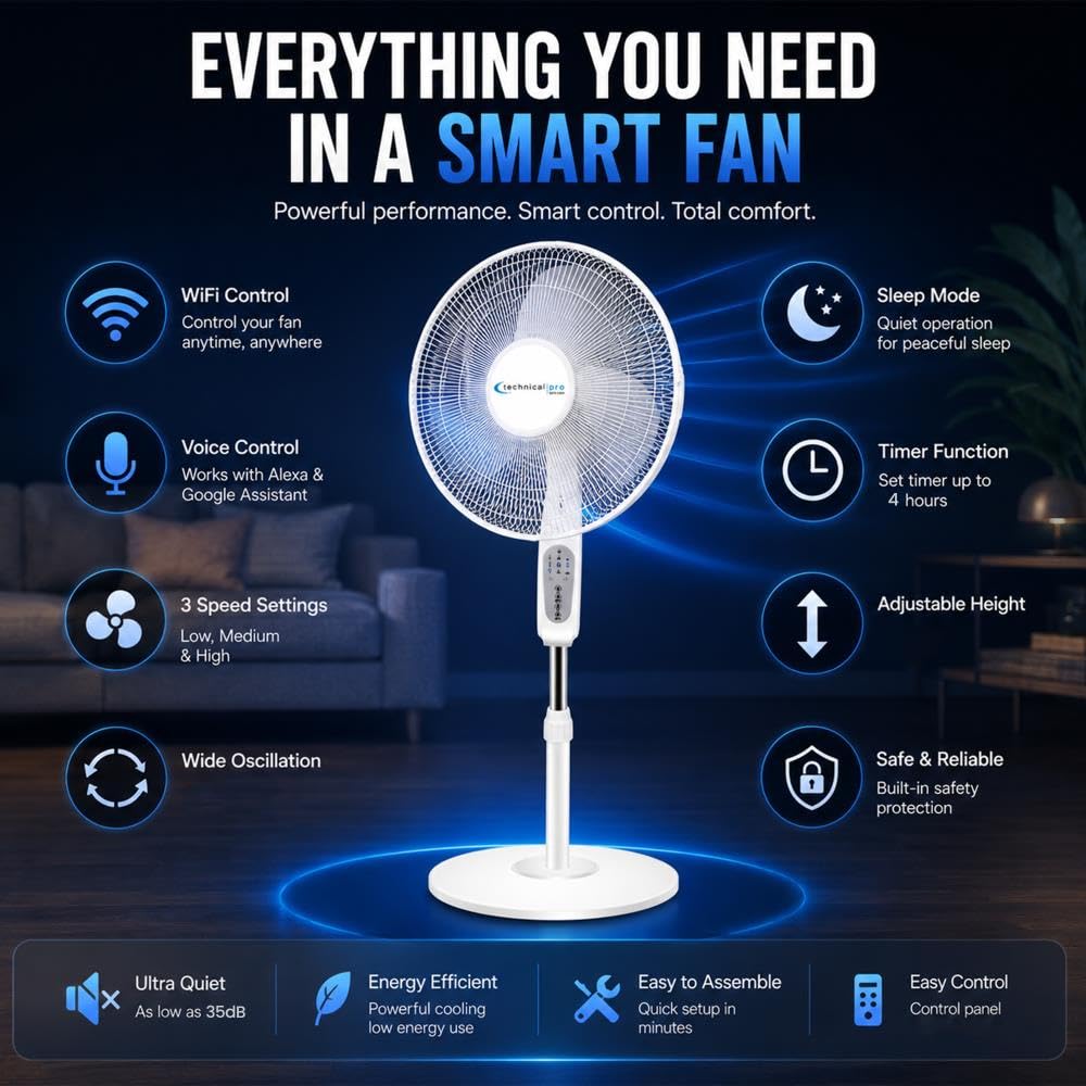 16" Standing Fan with WiFi Control X627198