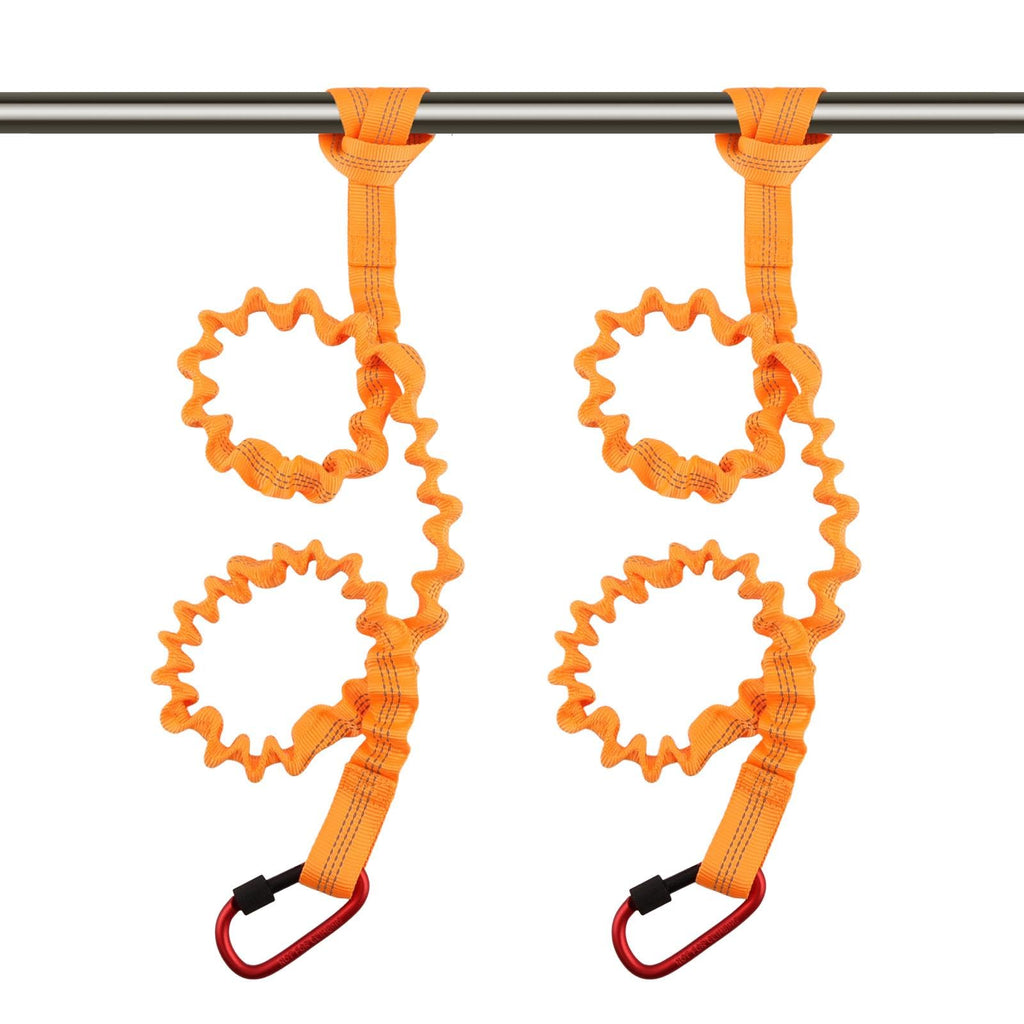 2-Pack Kayak Paddle Leash, 5-7 FT Stretchable Coiled Lanyard with Carabiner U7293