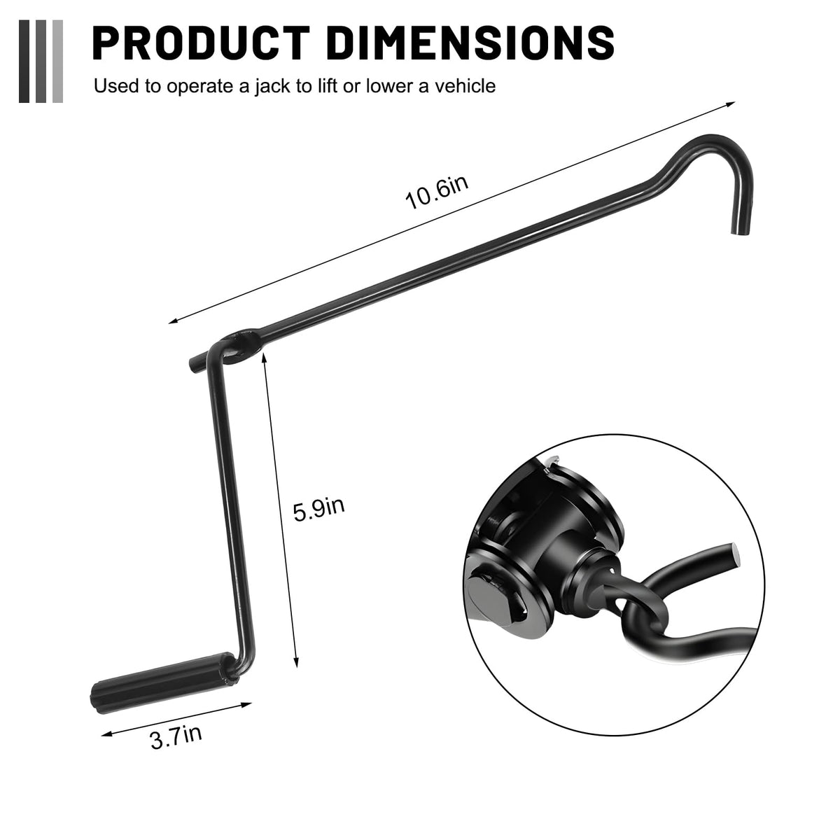 Scissor Lift Jack Crank Handle Metal Auto Repair Tool F6175