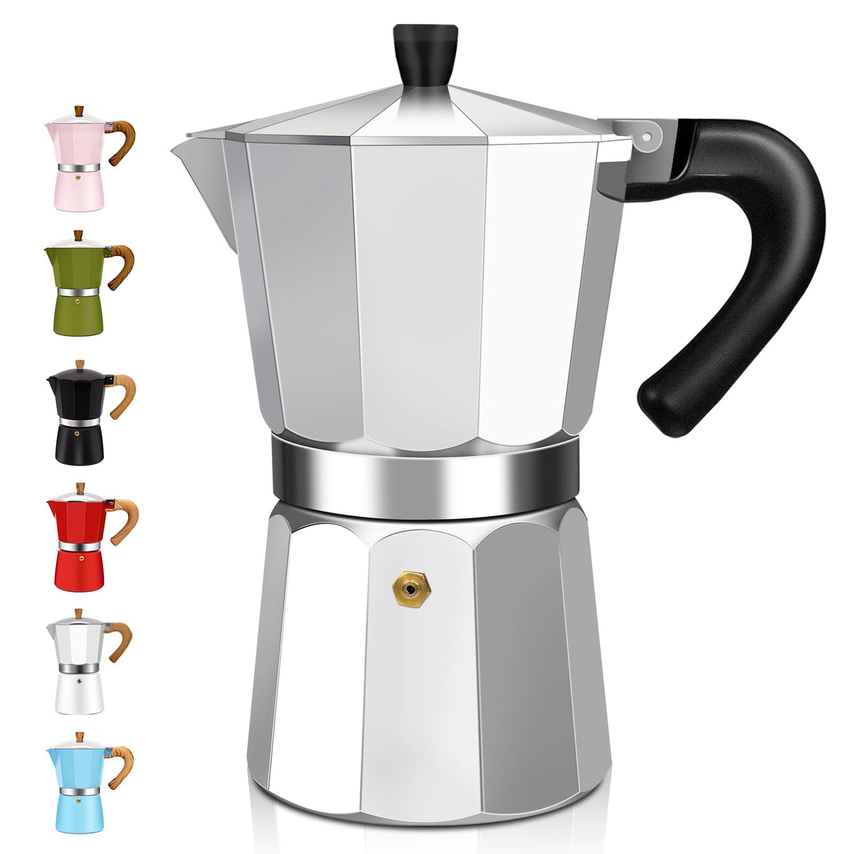 1-2 Cup Aluminum Stovetop Moka Pot Espresso Maker R575