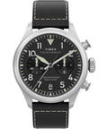 41 mm Quartz Watch Brown Leather Strap Black Dial Stainless Steel Case X98851