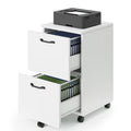 2 Drawer White Rolling Wood File Cabinet B92671