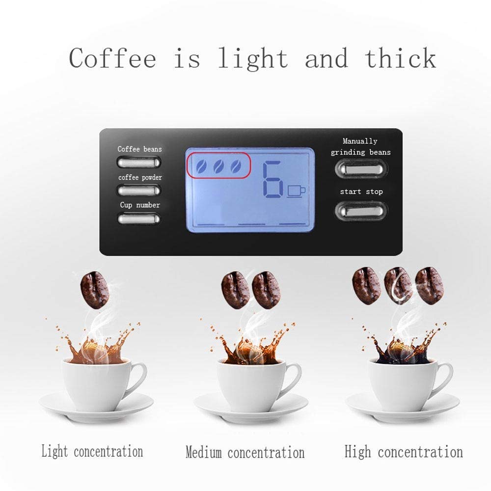 1000W Automatic Stainless Steel Coffee Machine with LCD Display and Coffee Pot R7764