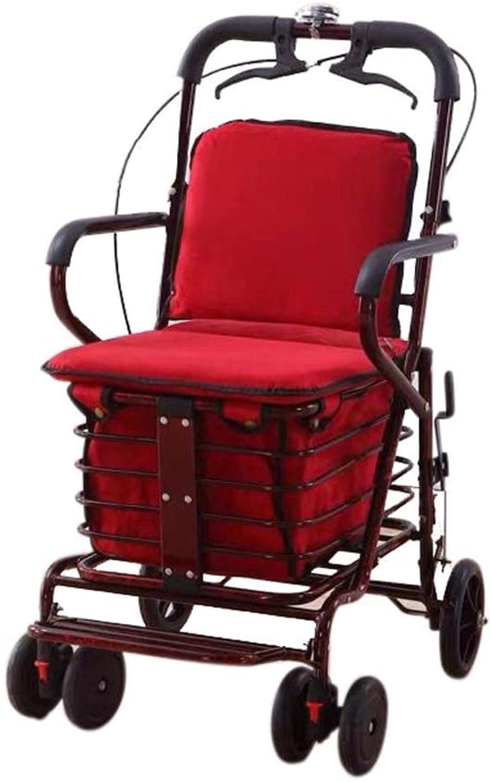 Folding Carbon Steel Rollator Walker Shopping Trolley A9774