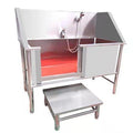 47 Inch Stainless Steel Dog Grooming Tub with Walk-in Stairs W82131