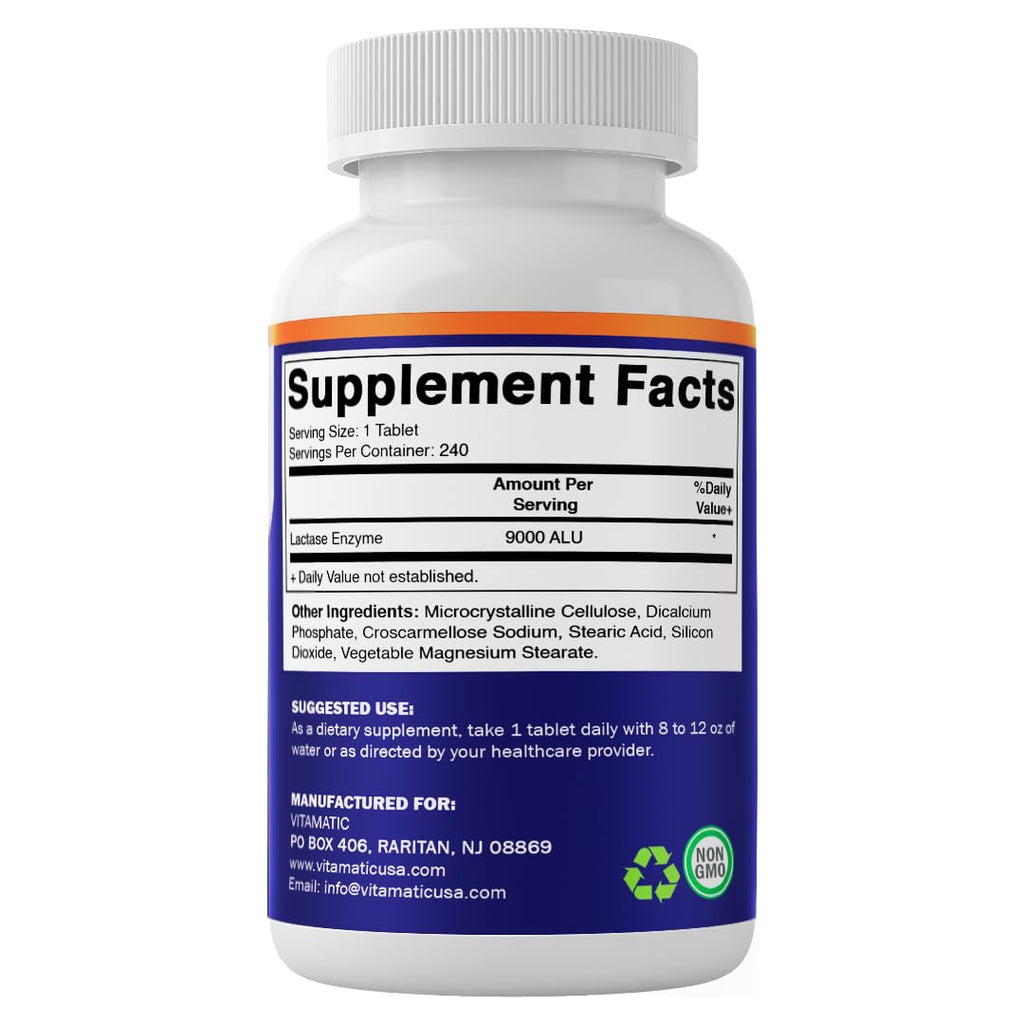 Lactase Enzyme 9000 FCC 240 Tablets C898218