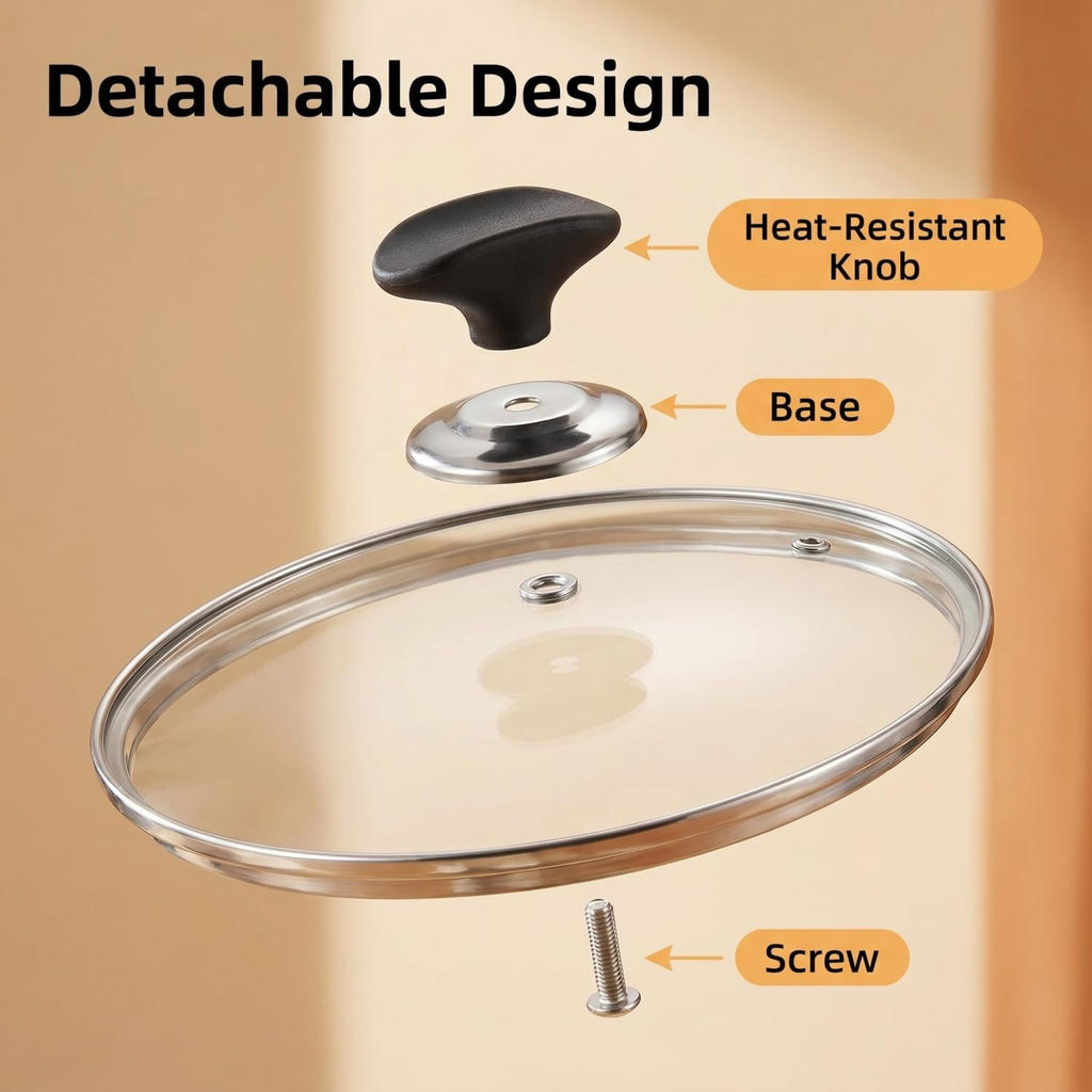 11" Tempered Glass Lid with Vented Anti-Scald Handle F9003