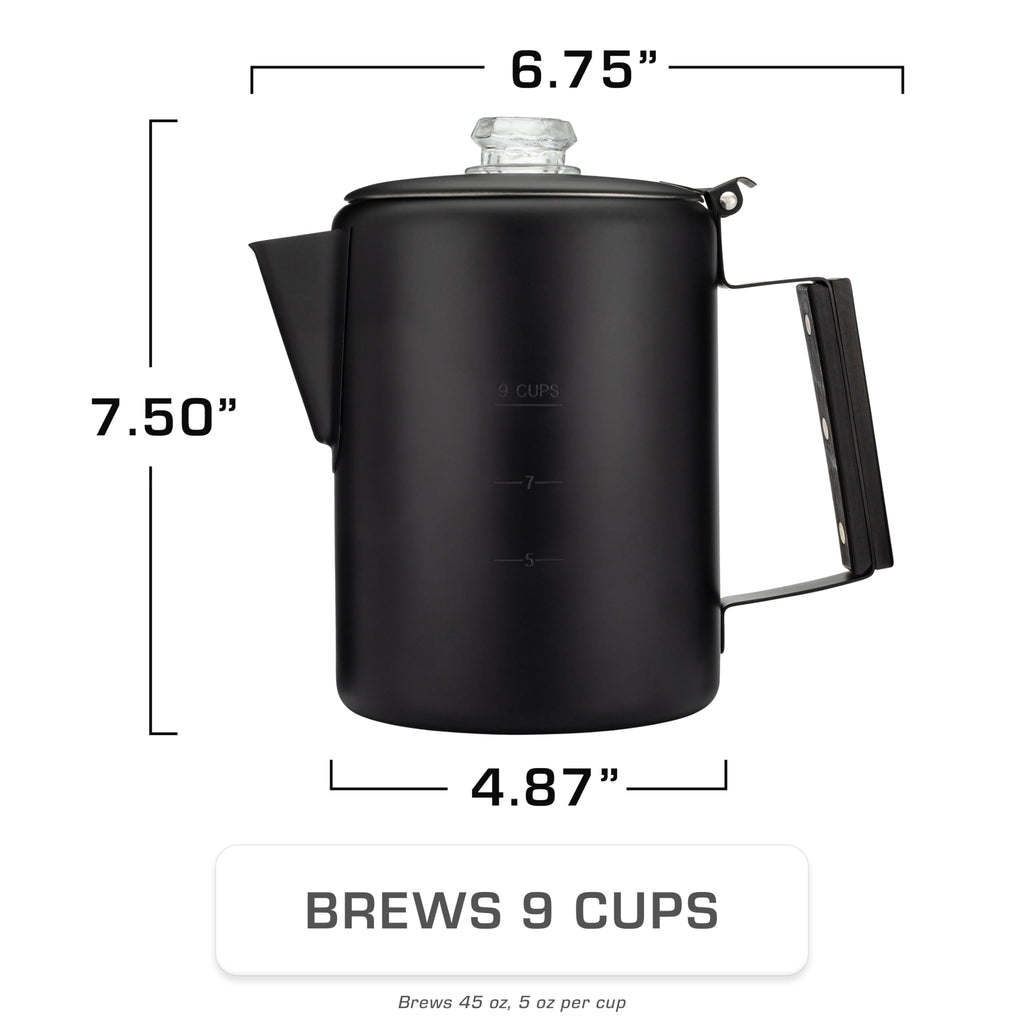 Black 9 Cup Percolator Coffee Pot L4408