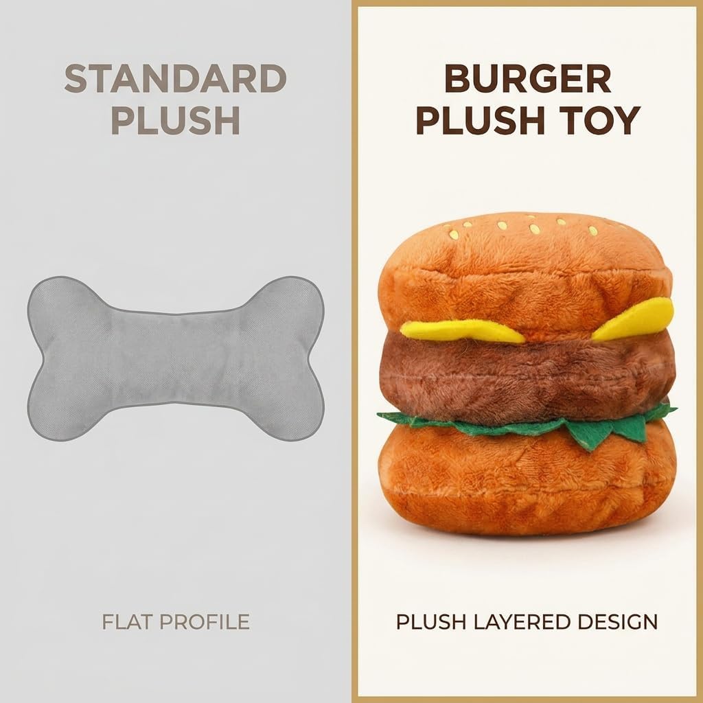 Hamburger Shape Dog Squeaky Toy S426042