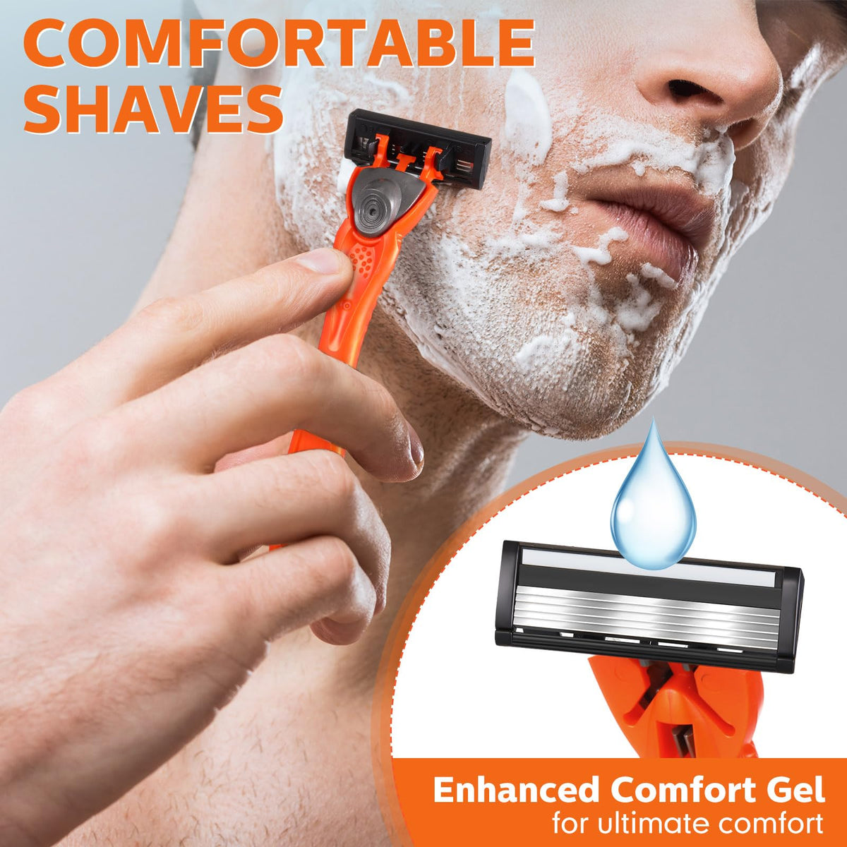 28 Pcs Mens Razors Set 5 Blade Refillable Shaving Kit Q824878