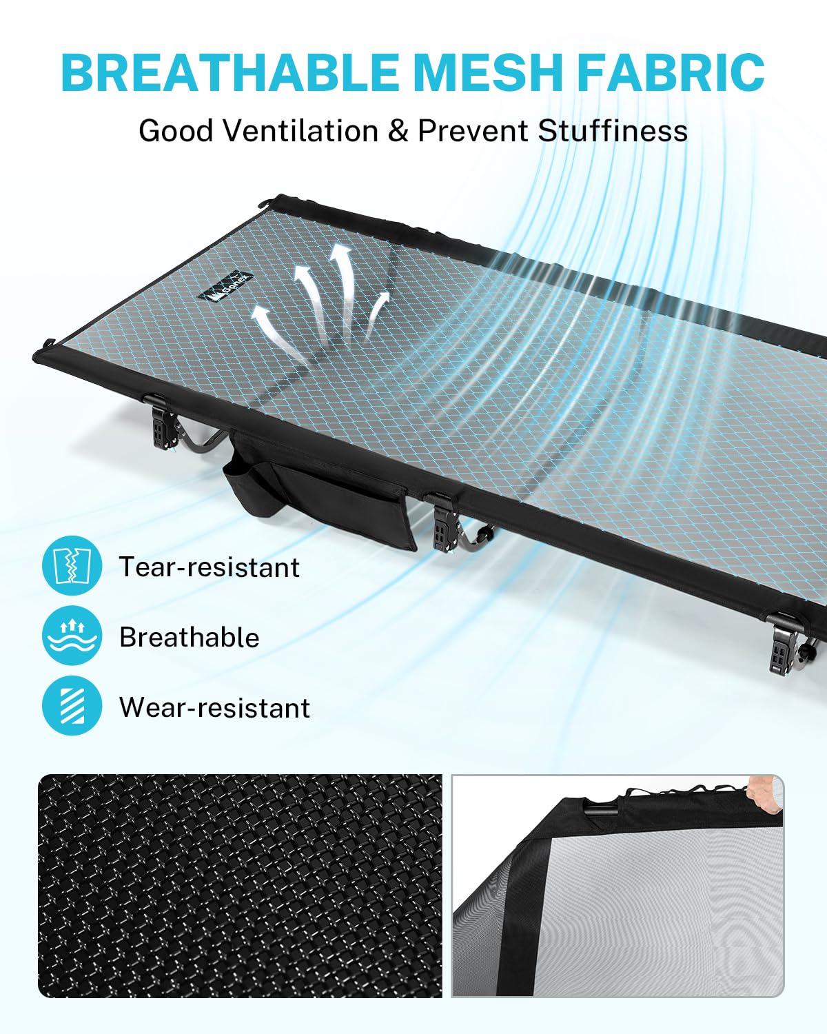 31.5" Wide Ultralight Portable Folding Mesh Camping Cot P866408