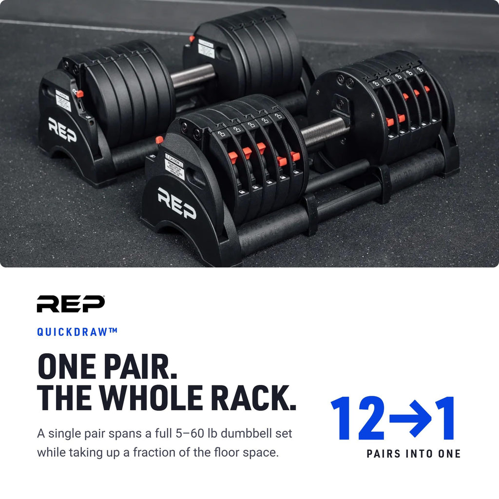 Adjustable Dumbbell Set Pair 30/40/50/60 lb Steel Plates Knurled Handle R76879