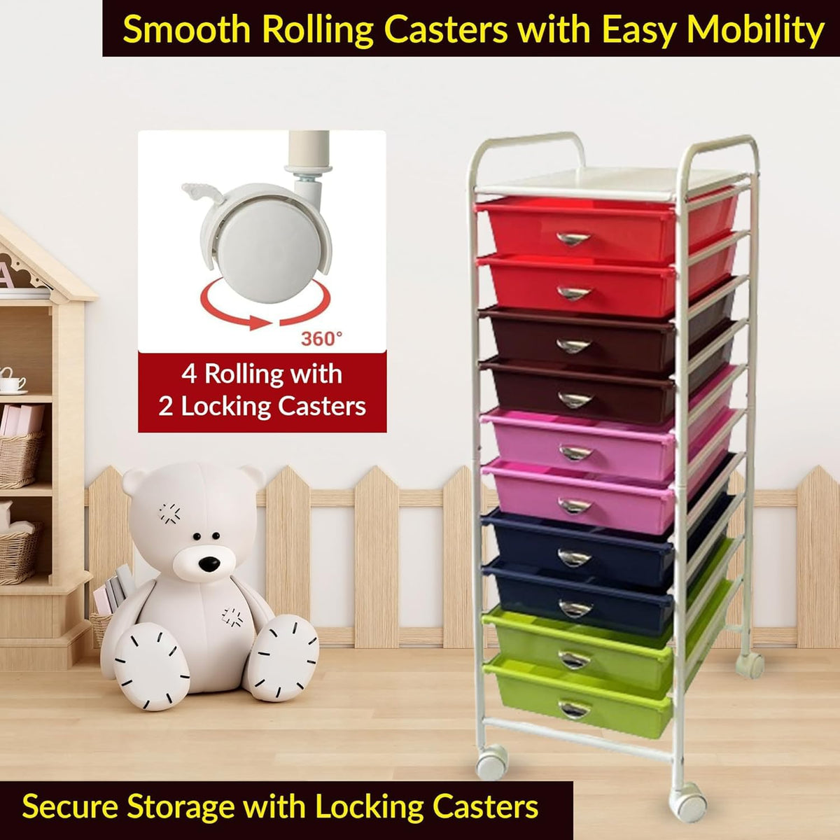 10 Drawer Rolling Storage Organizer V2945