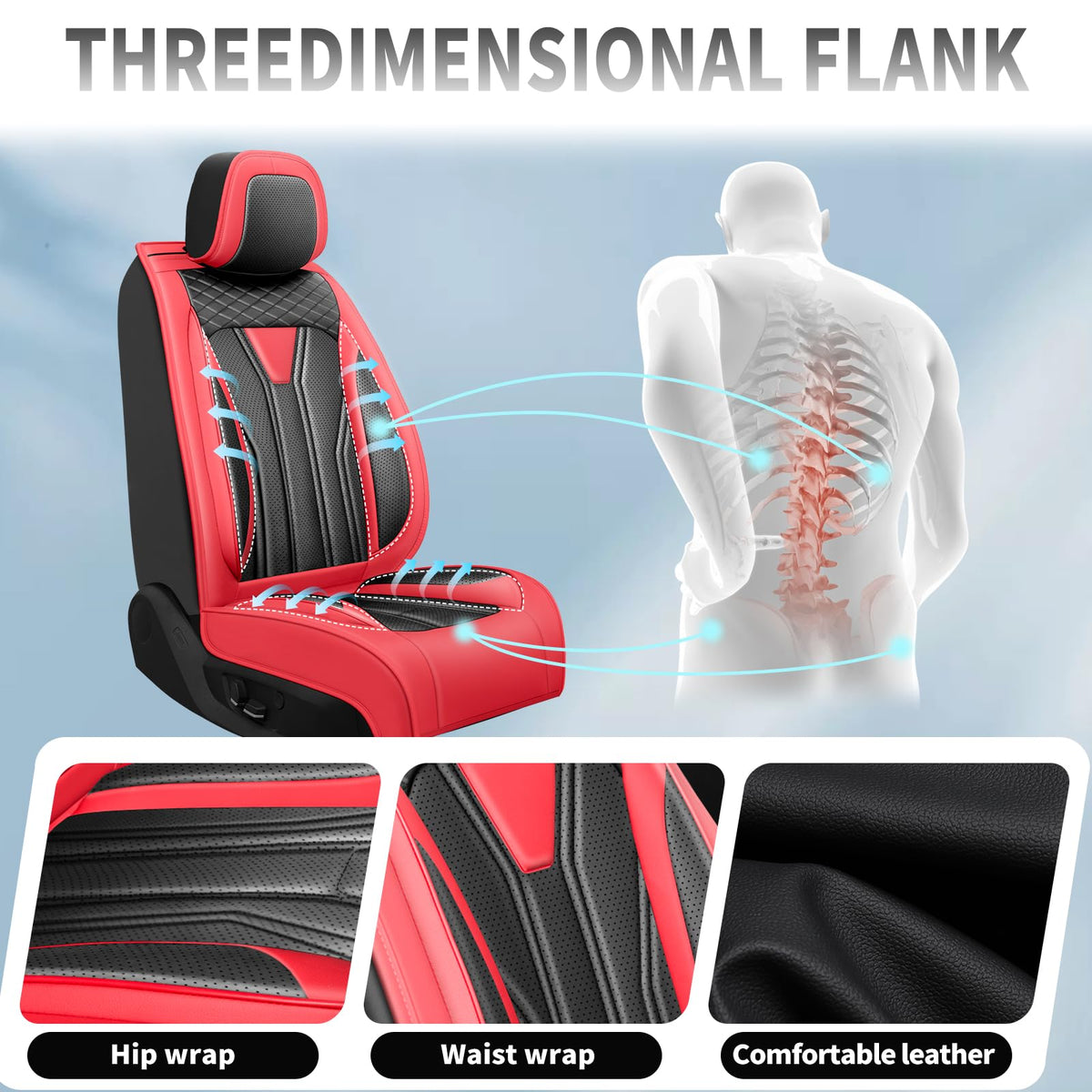 Red & Black Car Seat Covers Q244