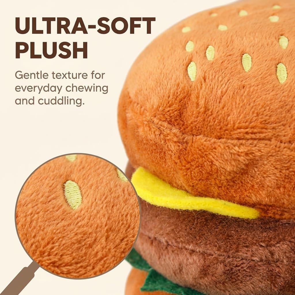 Hamburger Shape Dog Squeaky Toy S426042