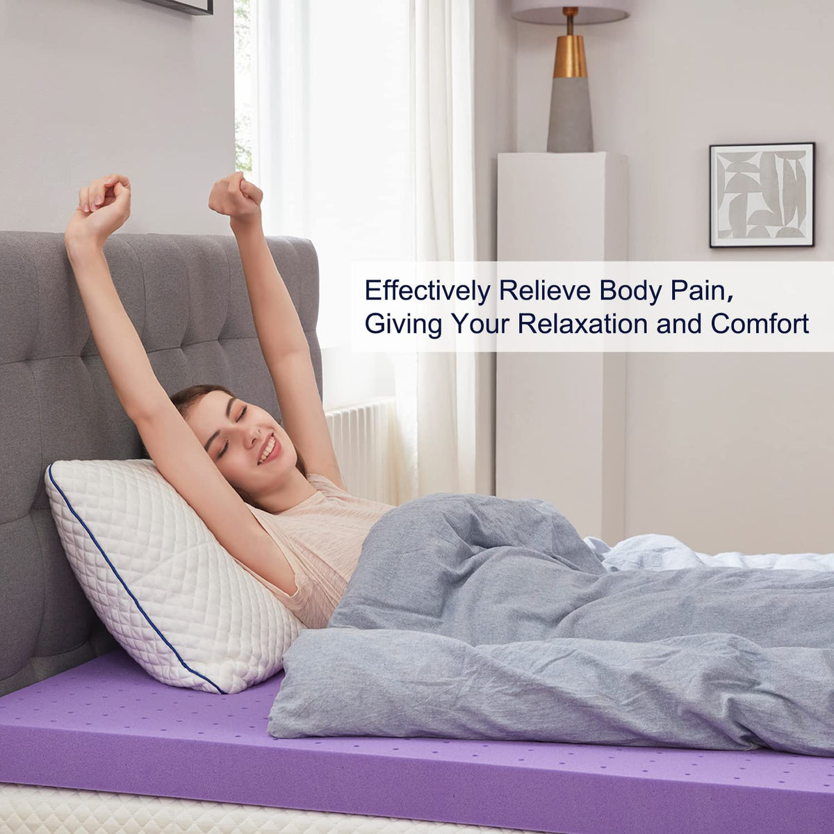 3 Inch Gel Memory Foam Mattress Topper Twin Size W19050