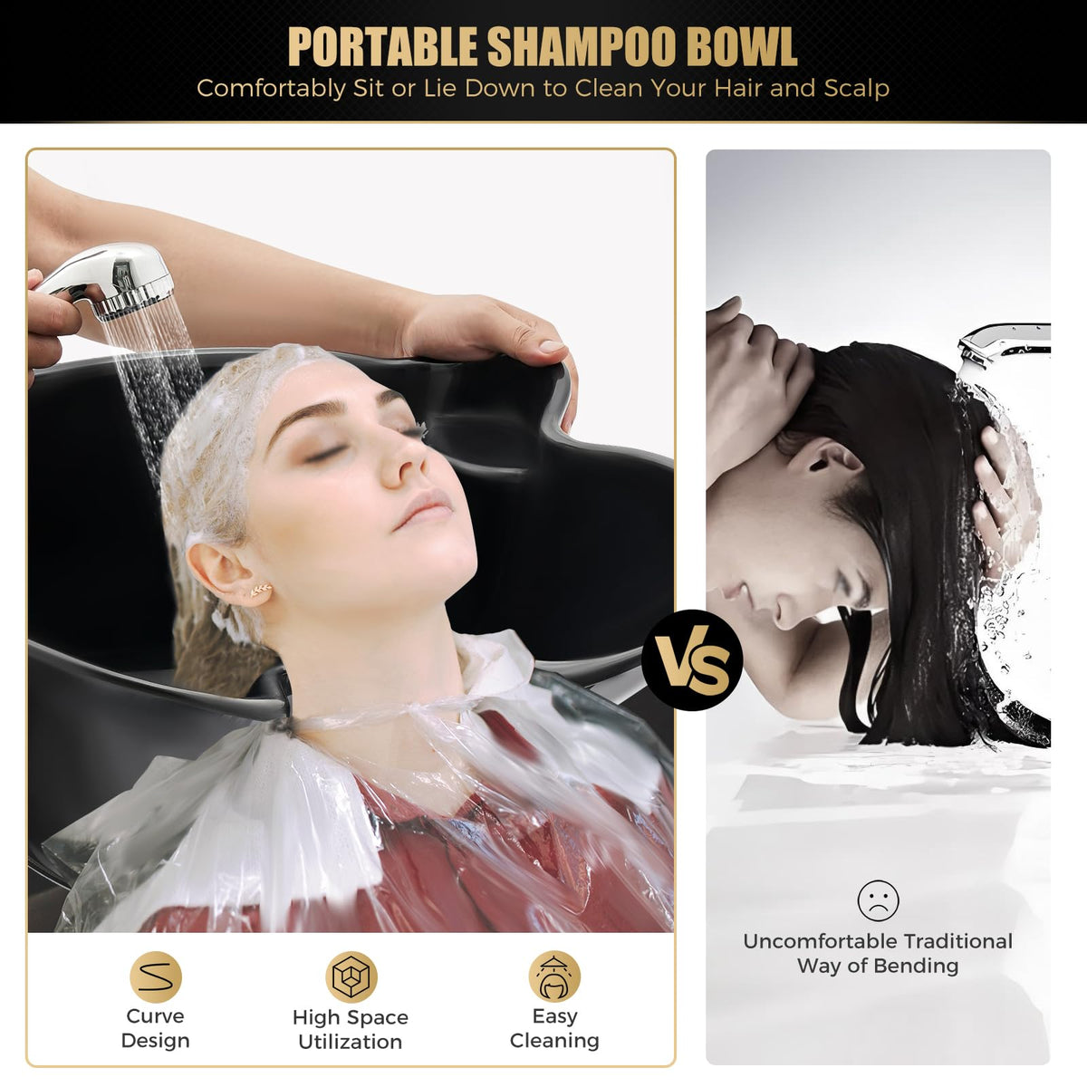 Portable Shampoo Basin with 2 Buckets and Electric Pump W12888