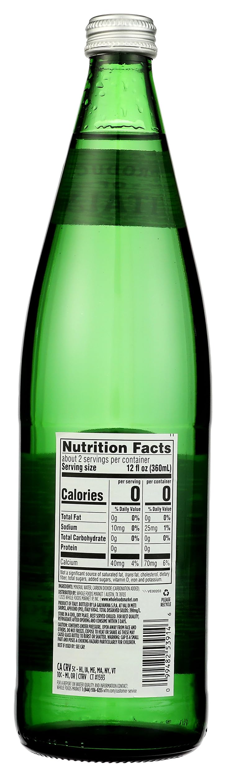 Unflavored Italian Sparkling Mineral Water M172