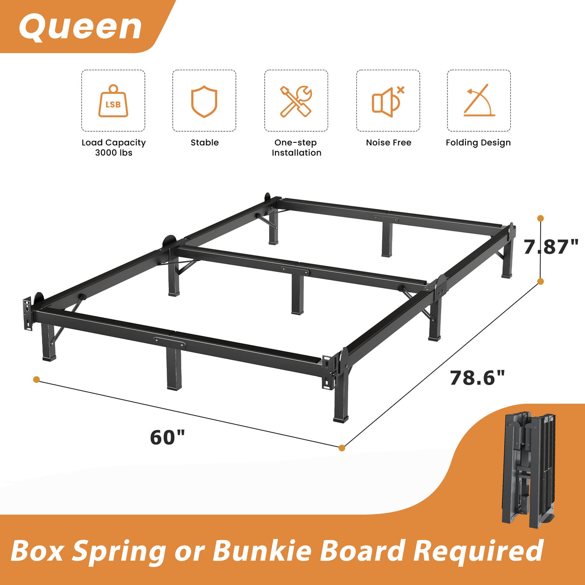 Queen 8 Inches Metal Bed Frame Z666655