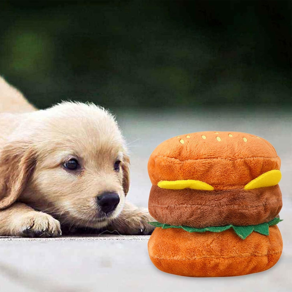 Hamburger Shape Dog Squeaky Toy S426042