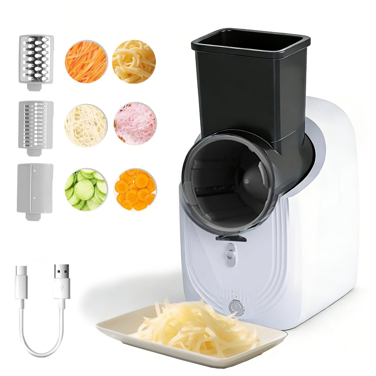 Cordless Electric Vegetable Slicer Chopper & Cheese Grater K248579