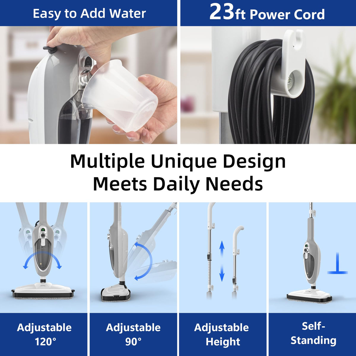 10-in-1 Handheld Steam Mop with 11 Accessories T145842