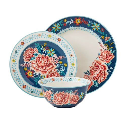 12-Piece Floral Stoneware Dinnerware Set K1748
