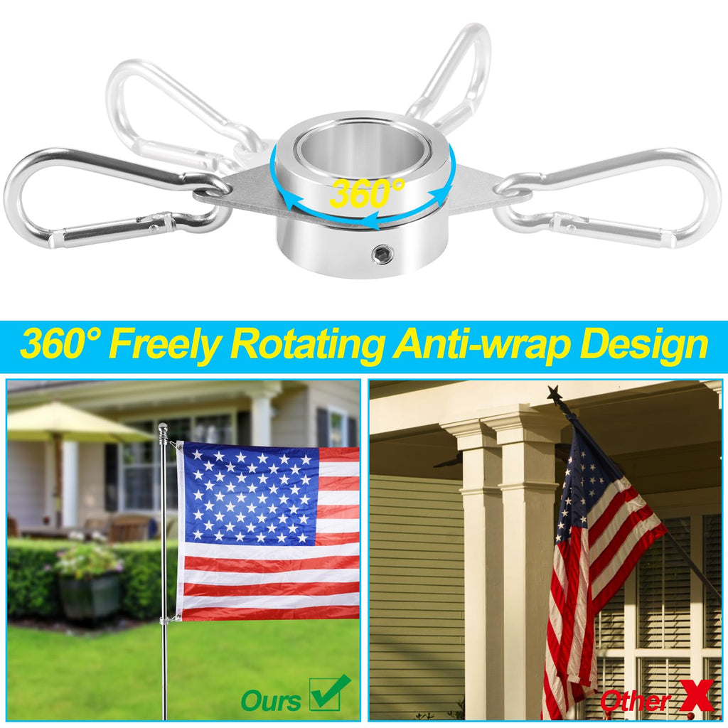 1" Aluminum Alloy Flag Pole Rings 2 Pcs K4463