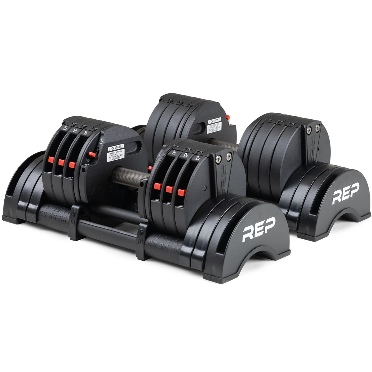 Adjustable Dumbbell Set Pair 30/40/50/60 lb Steel Plates Knurled Handle R76879