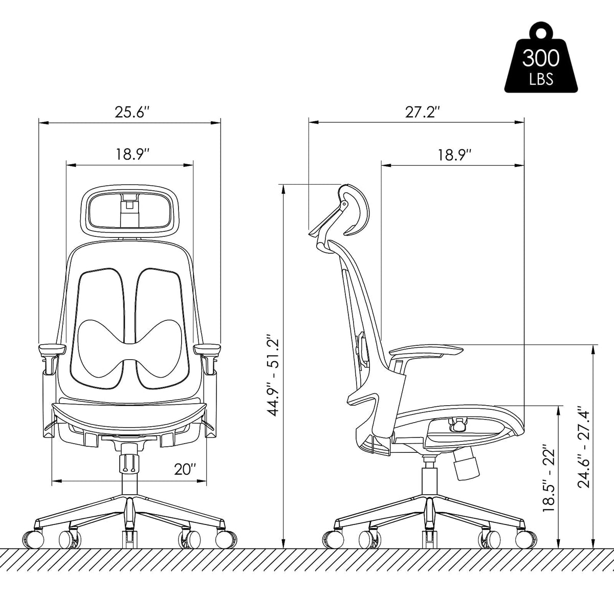 Leather Ergonomic Office Chair with Footrest N60081