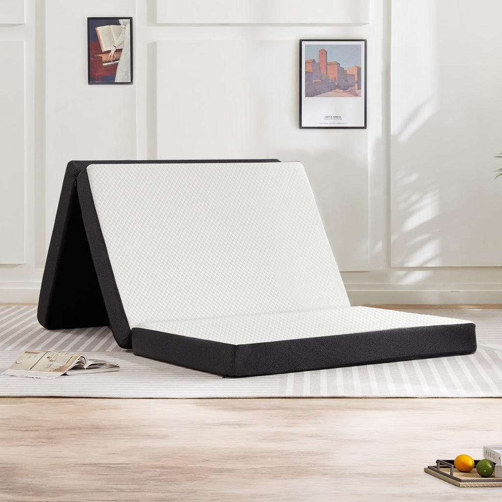 Twin Memory Foam 3 inch Folding Topper with Washable Cover Z988188