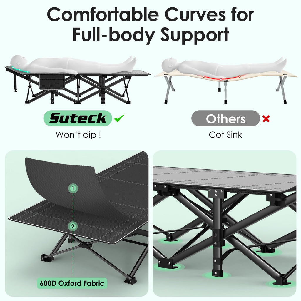 Folding Camp Cot with Cushion R831